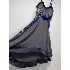 Free People Boho Elegant High Low Dress Floral Purple Size 0